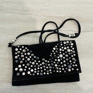 Sara Berman suede clutch Bag with 3 Compartments
